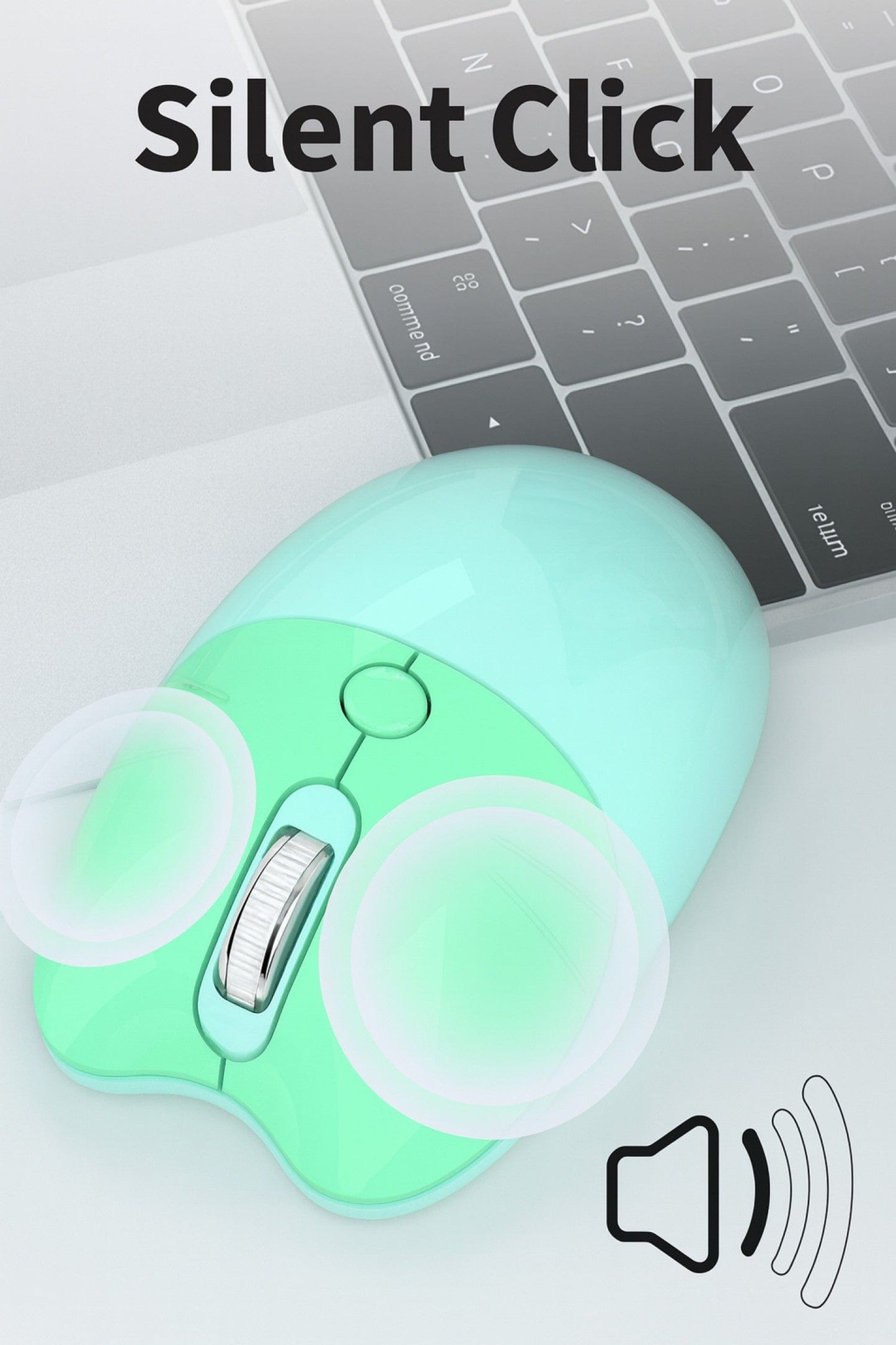 Wireless Keyboard & Mouse Combo - Silent Click, Colorful 104 Keys