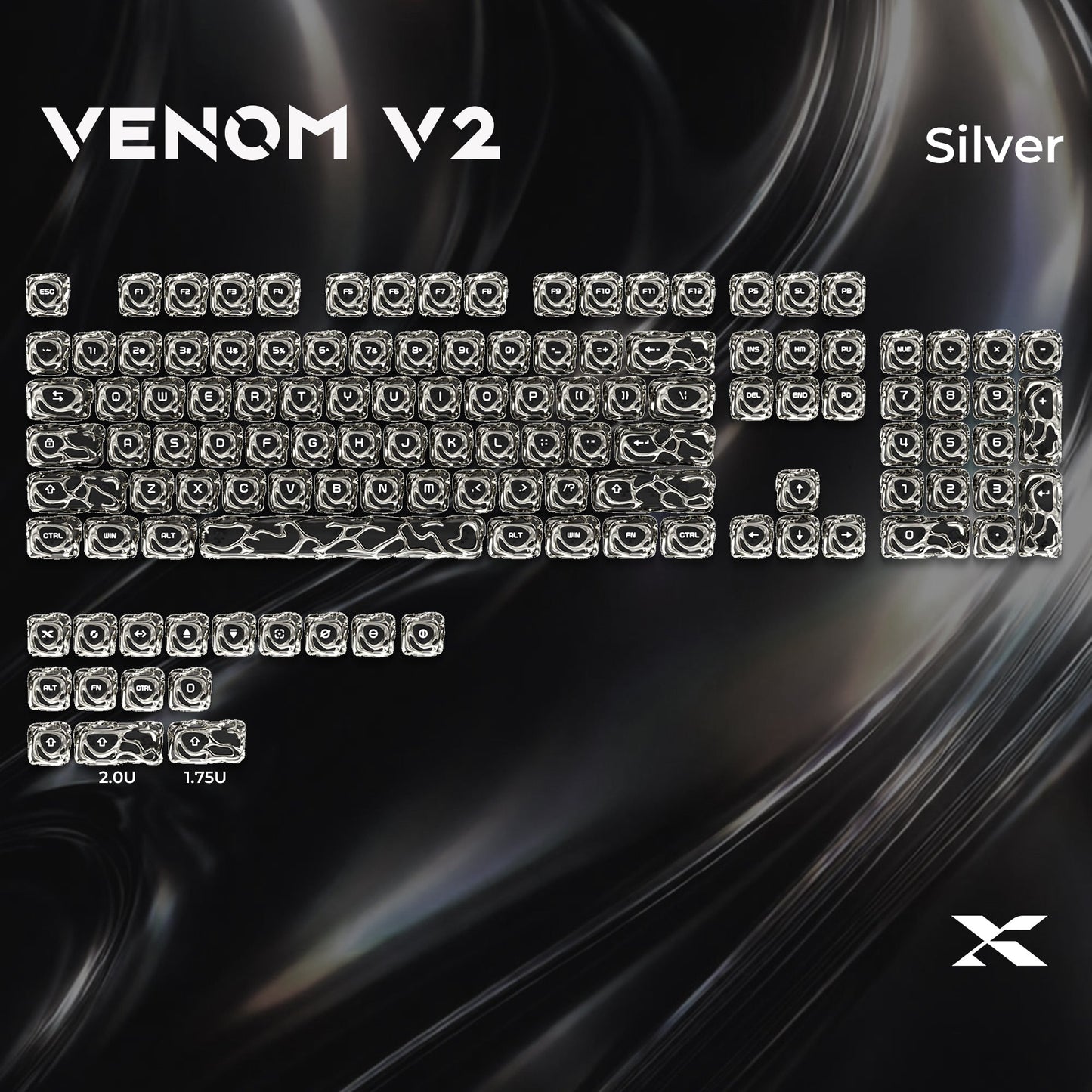 XVX Venom Themed Liquid Metallic Electroplating ABS+PC Keycap Set