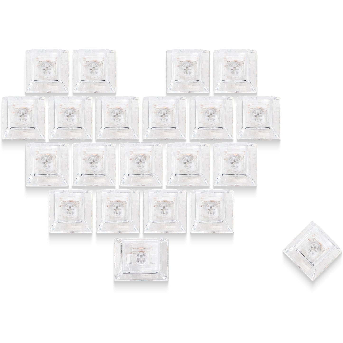 XVX Fizz Heart Series Cherry Profile PC 21-Key Artisan Keycap Set