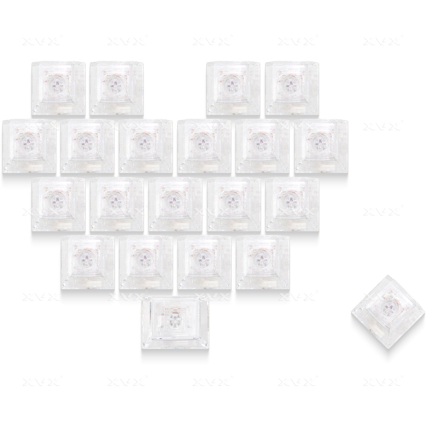 XVX Fizz Heart Series Cherry Profile PC 21-Key Artisan Keycap Set