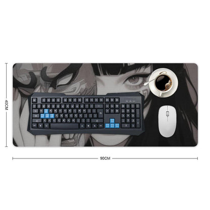Japanese Fantasy Female Samurai Anime Girl Desk Mat