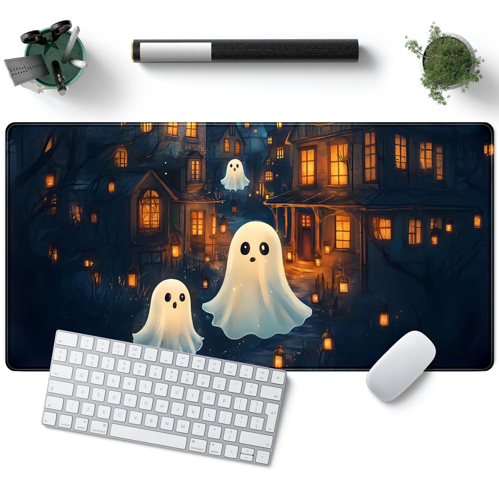 Desk Pad Anime Black Pom Poms Gaming Mouse Pad Large Star Designs Desk Office Decor Exclusive Beautiful Girls Mouse Pad for Women Desktop with Stitched Edges Non-Slip Computer Mat 31.5x11.8In
