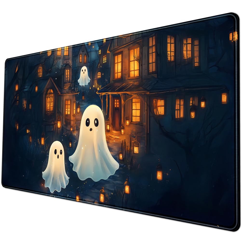 Desk Pad Anime Black Pom Poms Gaming Mouse Pad Large Star Designs Desk Office Decor Exclusive Beautiful Girls Mouse Pad for Women Desktop with Stitched Edges Non-Slip Computer Mat 31.5x11.8In
