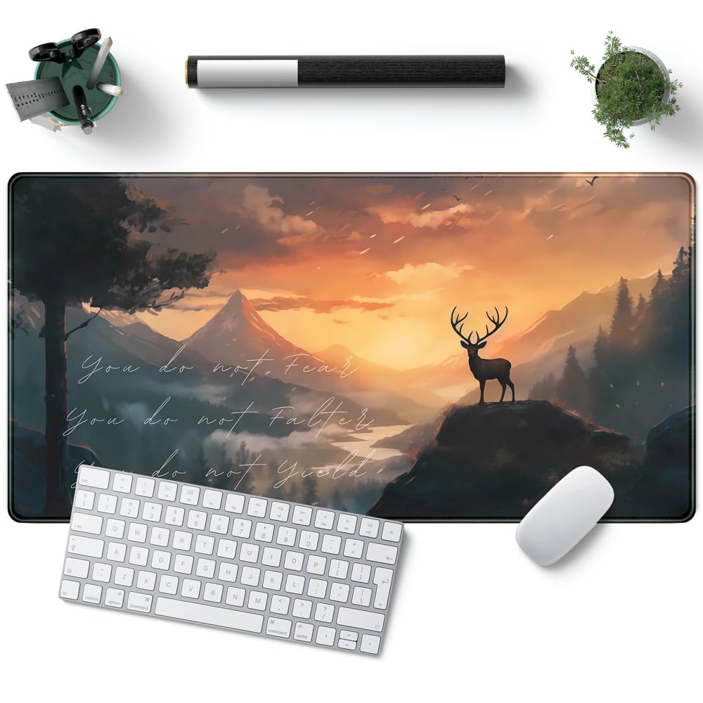 Desk Pad Anime Black Pom Poms Gaming Mouse Pad Large Star Designs Desk Office Decor Exclusive Beautiful Girls Mouse Pad for Women Desktop with Stitched Edges Non-Slip Computer Mat 31.5x11.8In