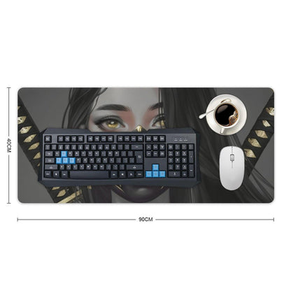 Japanese Fantasy Female Samurai Anime Girl Desk Mat