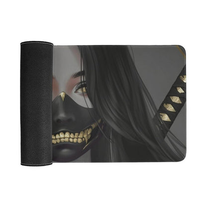 Japanese Fantasy Female Samurai Anime Girl Desk Mat