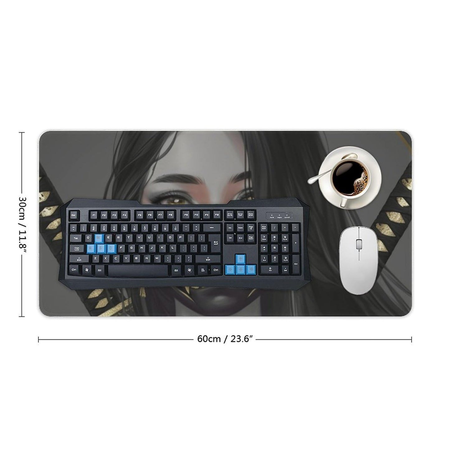Japanese Fantasy Female Samurai Anime Girl Desk Mat