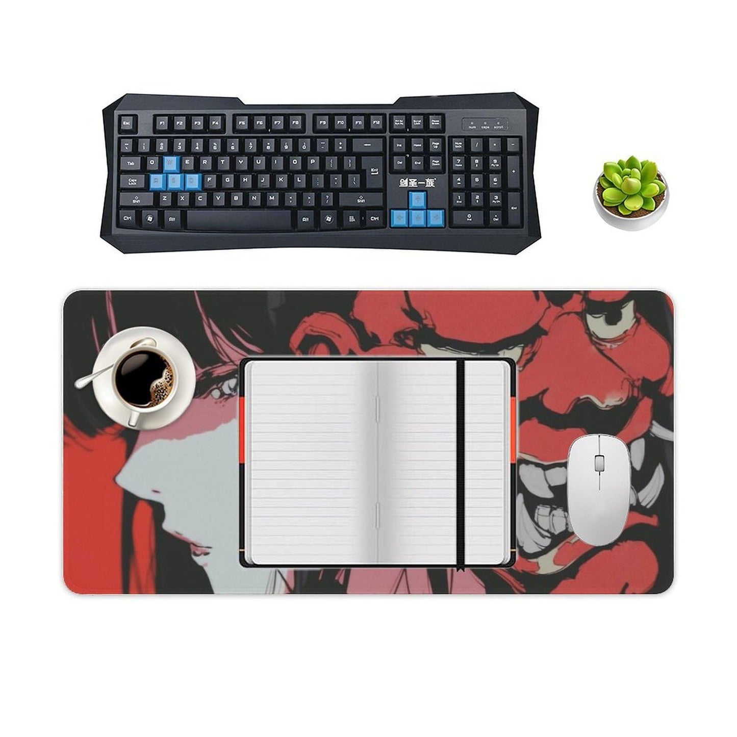 Japanese Fantasy Female Samurai Anime Girl Desk Mat