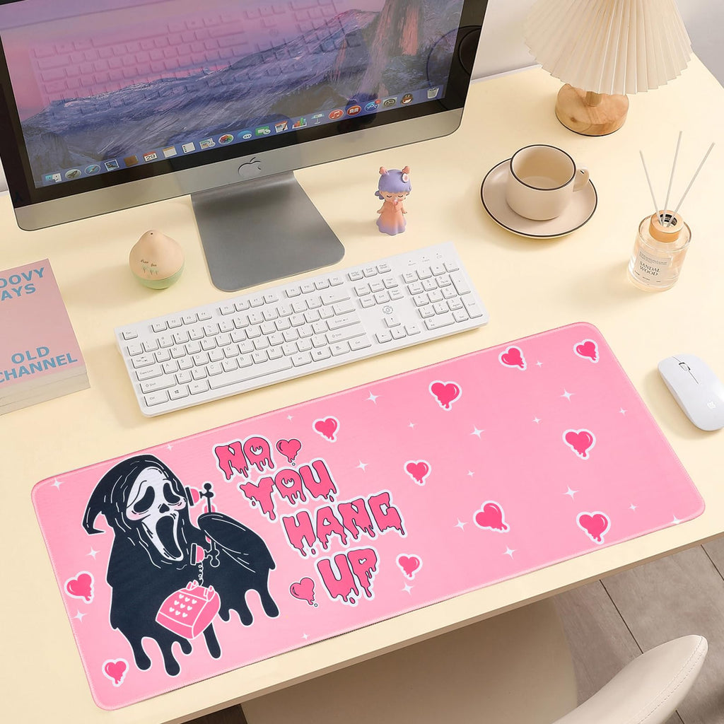 Ghost Face Inspired Desk Mat – 31.5 x 11.8in | Gothic Gaming Mouse Pad