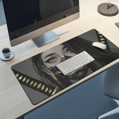Japanese Fantasy Female Samurai Anime Girl Desk Mat