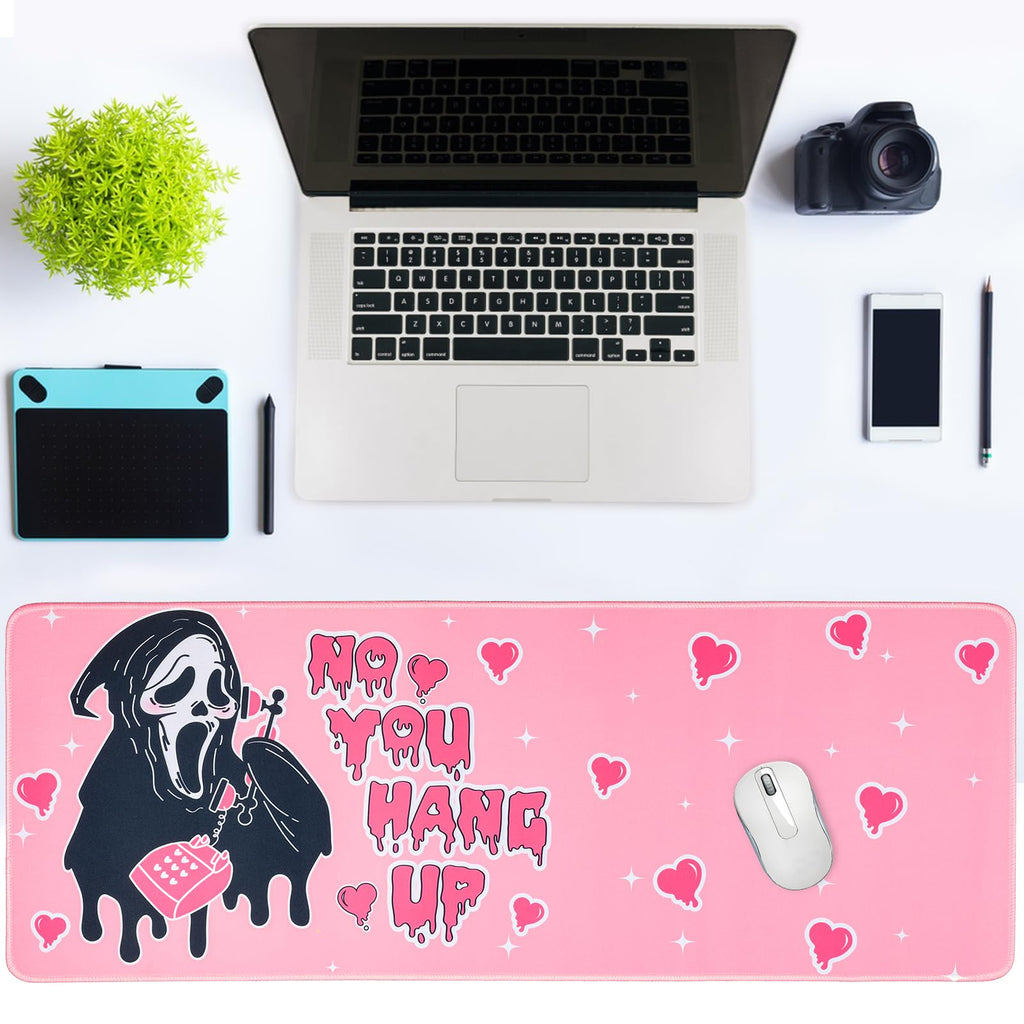 Ghost Face Inspired Desk Mat – 31.5 x 11.8in | Gothic Gaming Mouse Pad