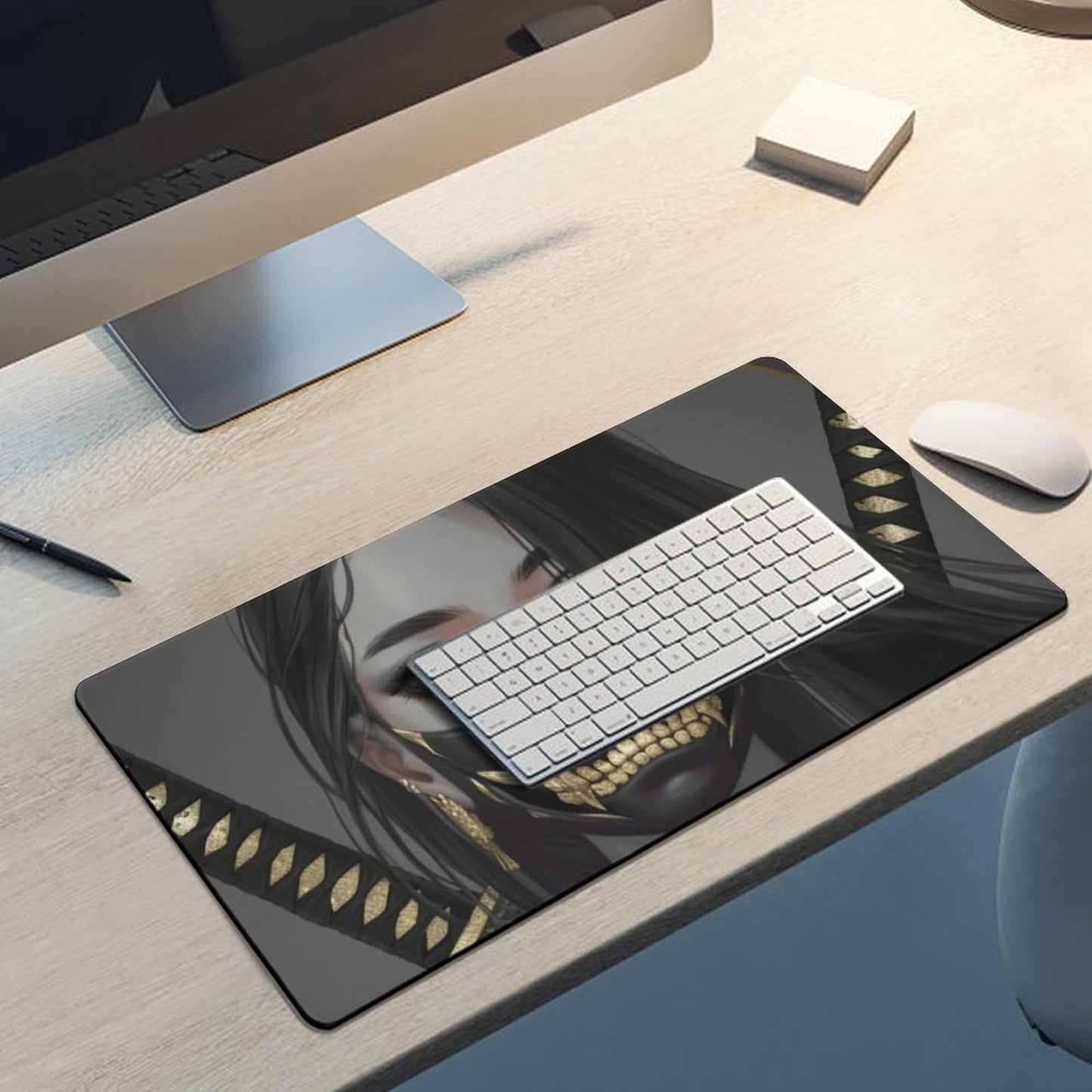 Japanese Fantasy Female Samurai Anime Girl Desk Mat