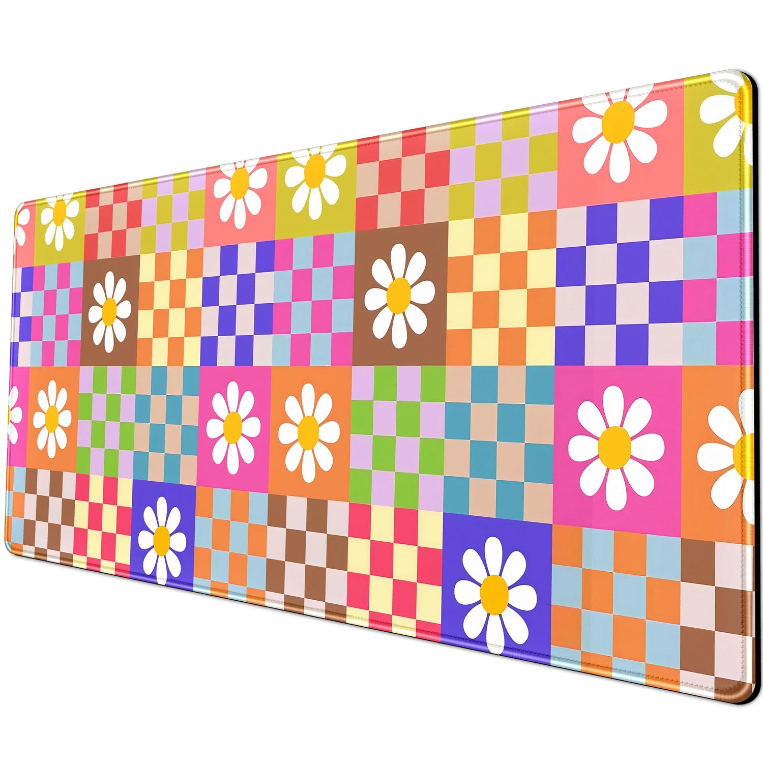 Desk Pad Anime Black Pom Poms Gaming Mouse Pad Large Star Designs Desk Office Decor Exclusive Beautiful Girls Mouse Pad for Women Desktop with Stitched Edges Non-Slip Computer Mat 31.5x11.8In