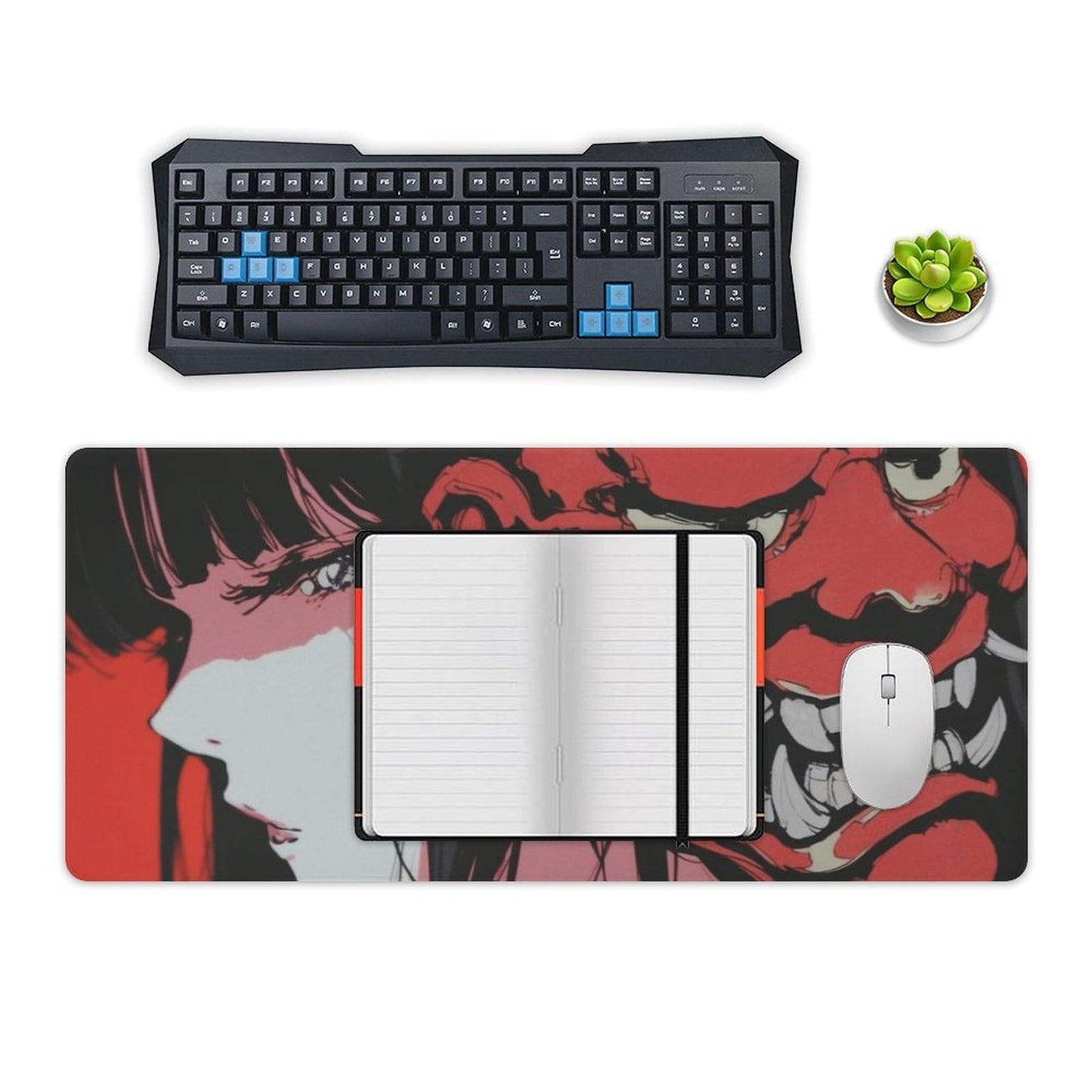 Japanese Fantasy Female Samurai Anime Girl Desk Mat