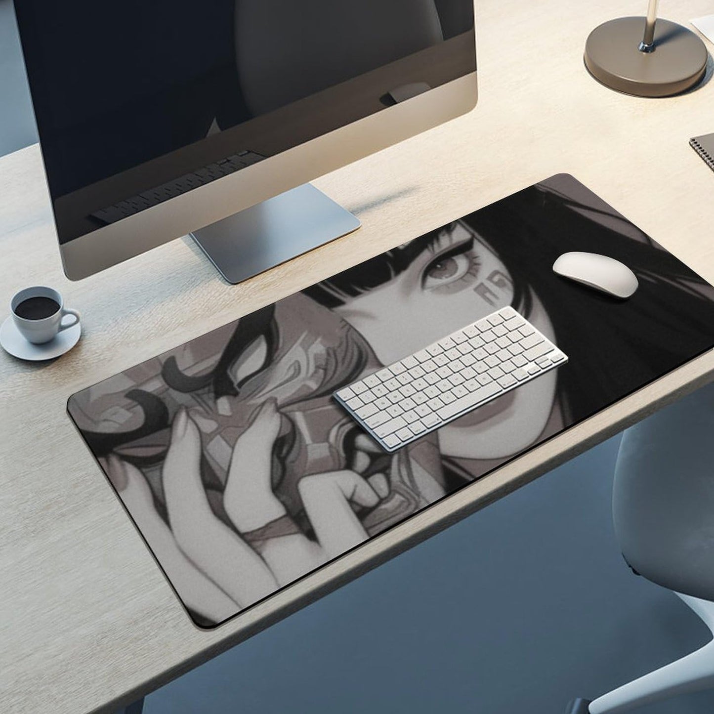 Japanese Fantasy Female Samurai Anime Girl Desk Mat