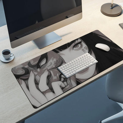 Japanese Fantasy Female Samurai Anime Girl Desk Mat