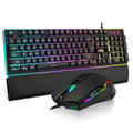 RedThunder K10 Gaming Keyboard & Mouse Combo – RGB Backlit, Wrist Rest, Anti-Ghosting, 7200 DPI