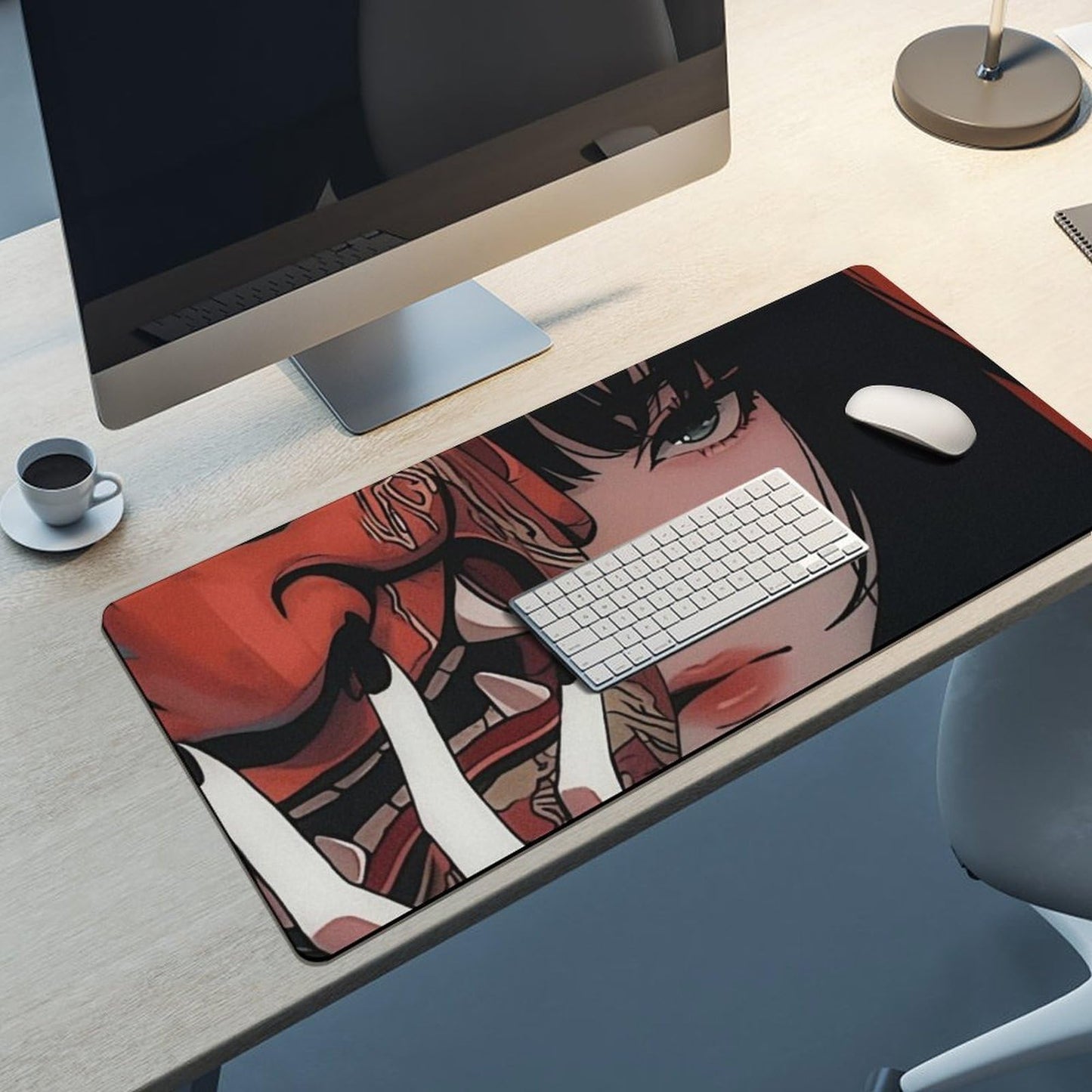 Japanese Fantasy Female Samurai Anime Girl Desk Mat