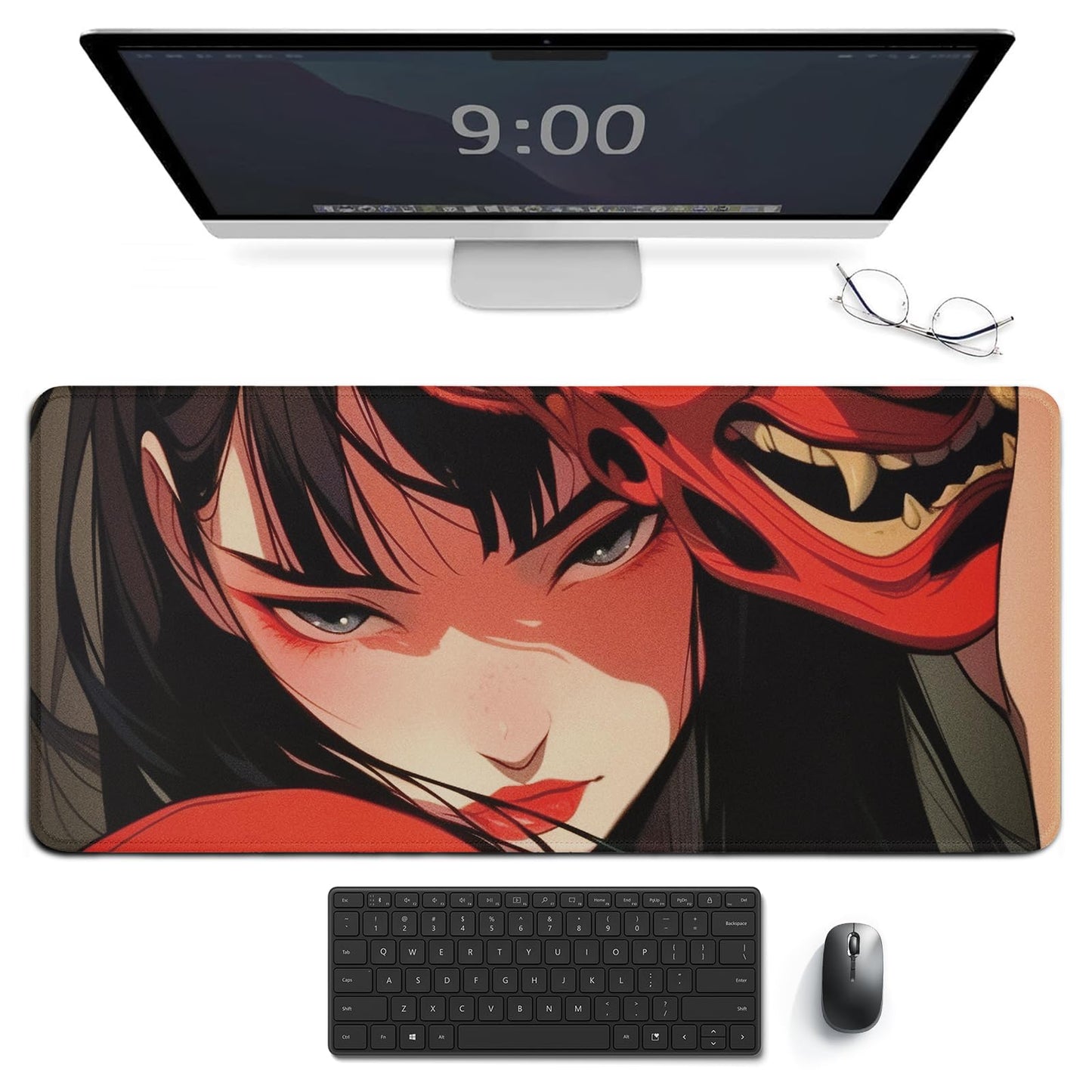 Japanese Fantasy Female Samurai Anime Girl Desk Mat