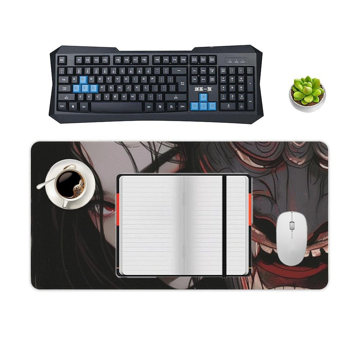 Japanese Fantasy Female Samurai Anime Girl Desk Mat