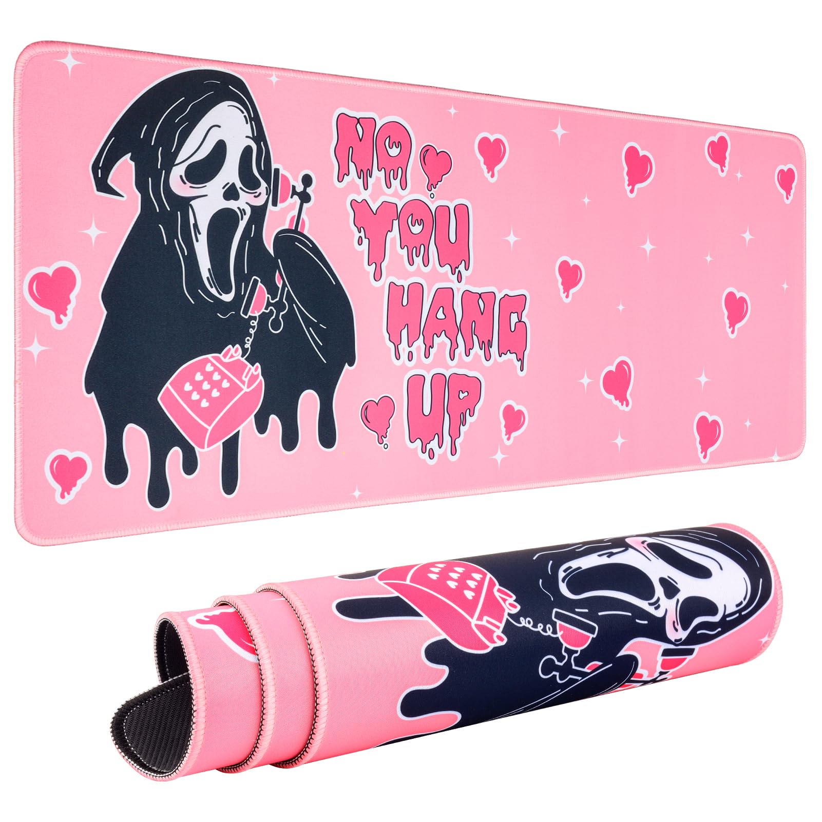 Ghost Face Inspired Desk Mat – 31.5 x 11.8in | Gothic Gaming Mouse Pad