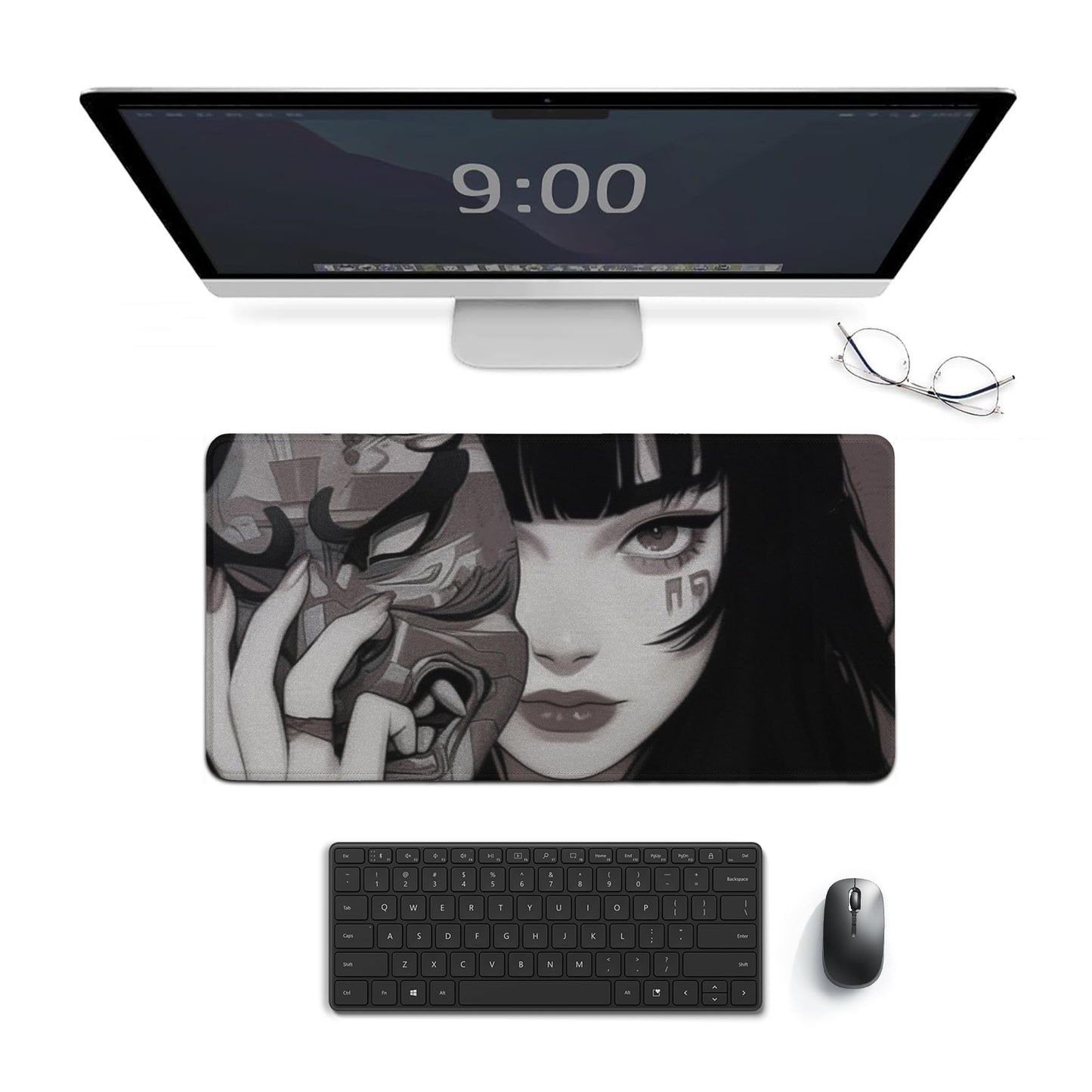 Japanese Fantasy Female Samurai Anime Girl Desk Mat