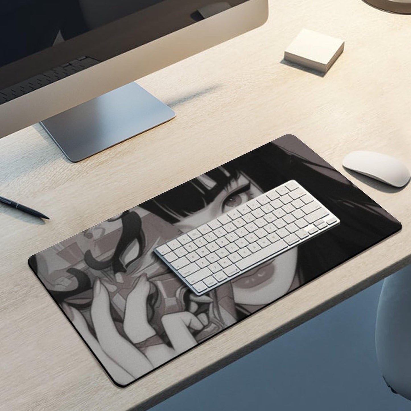 Japanese Fantasy Female Samurai Anime Girl Desk Mat