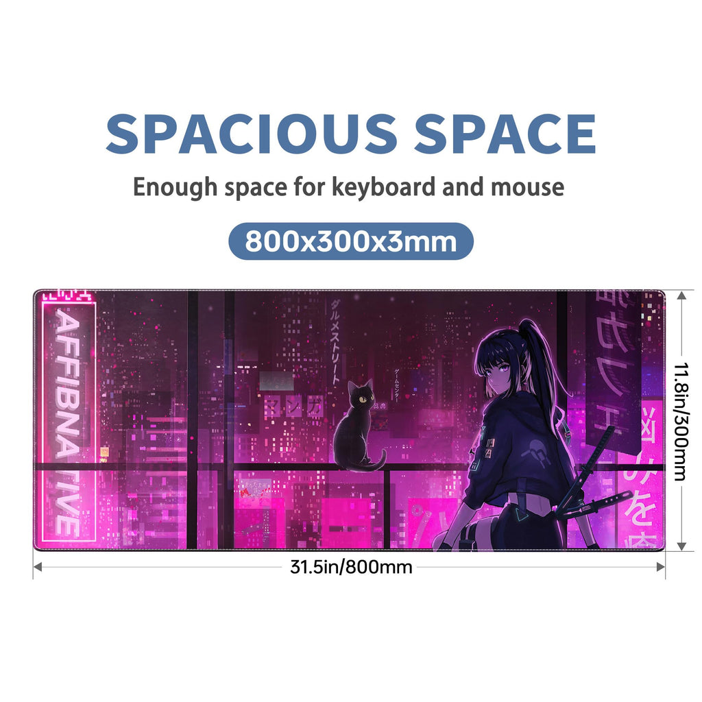 Spaceman Planets Anime Mouse Pad Large Desk Mat XL Mouse Pad Astronaut Keyboard Mousepad with Non-Slip Base and Stitched Edge Gaming Mouse Mat Desk Pad 31.5 X 11.8 in Mouse Pads for Desk Home Office