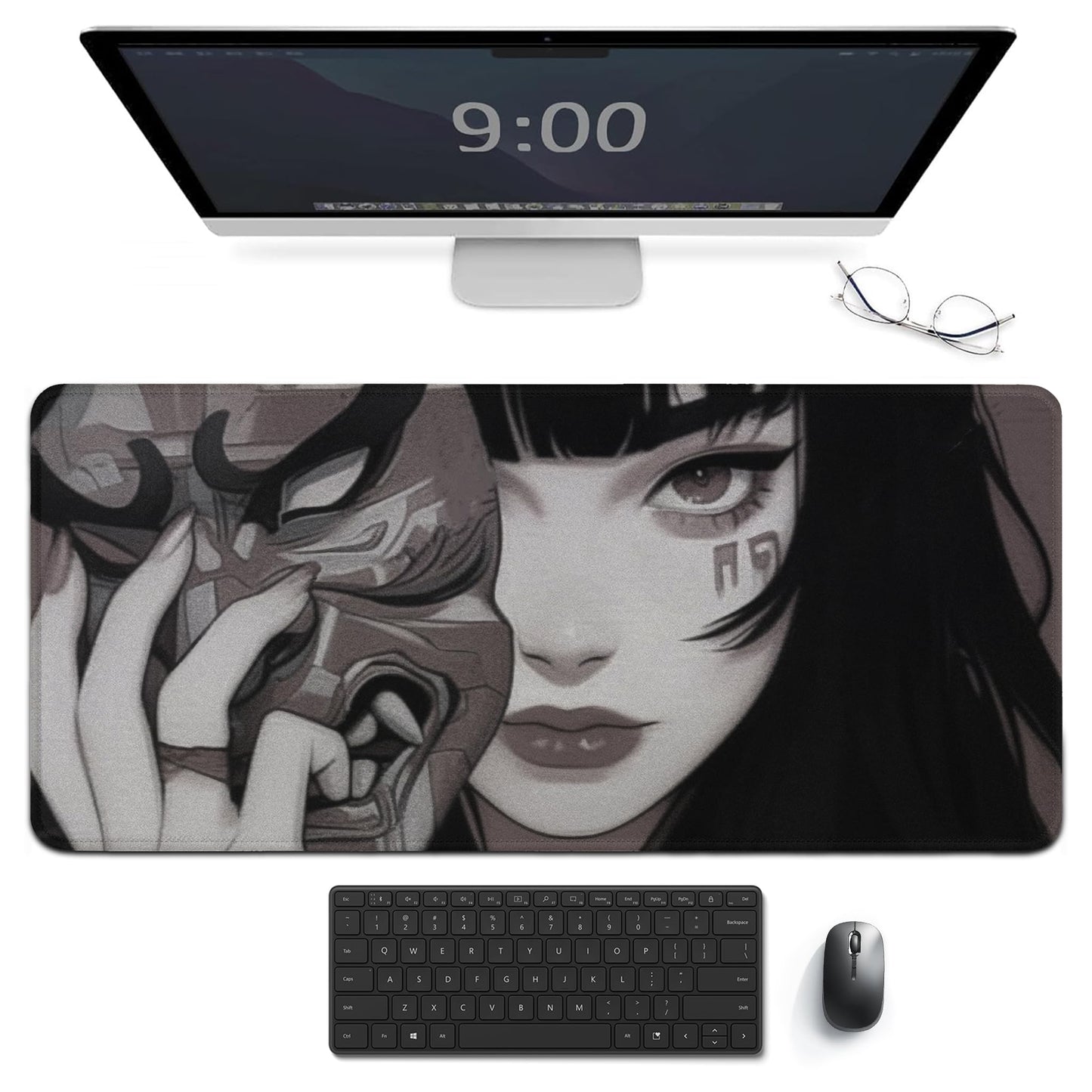 Japanese Fantasy Female Samurai Anime Girl Desk Mat