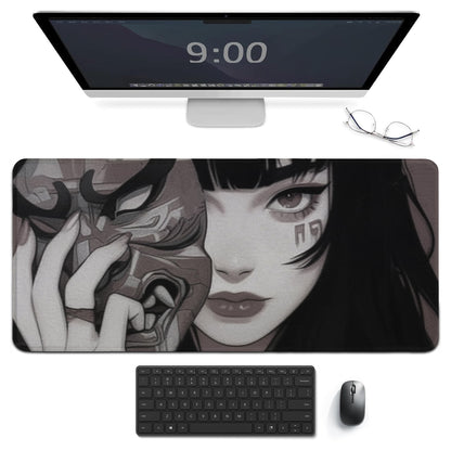 Japanese Fantasy Female Samurai Anime Girl Desk Mat
