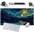 Desk Pad Anime Black Pom Poms Gaming Mouse Pad Large Star Designs Desk Office Decor Exclusive Beautiful Girls Mouse Pad for Women Desktop with Stitched Edges Non-Slip Computer Mat 31.5x11.8In