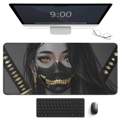 Japanese Fantasy Female Samurai Anime Girl Desk Mat