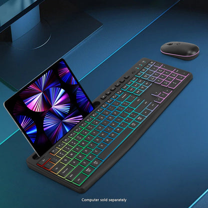 Rechargeable Silent Wireless Keyboard & Mouse Combo - 106 Keys, RGB Backlight