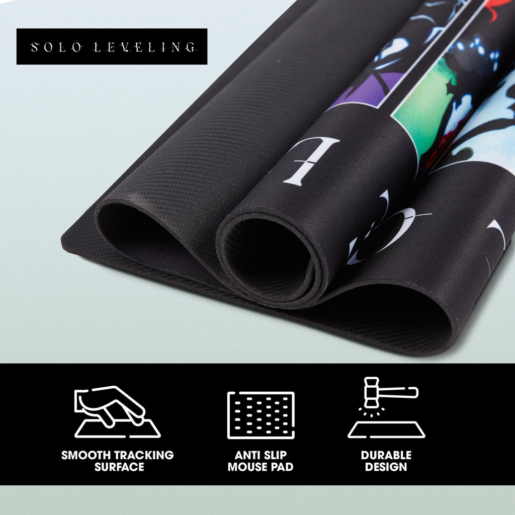 Solo Leveling Extended XL Computer Desk Mat, Culture Fly Large Gaming Mouse Pad (31" x 15") -