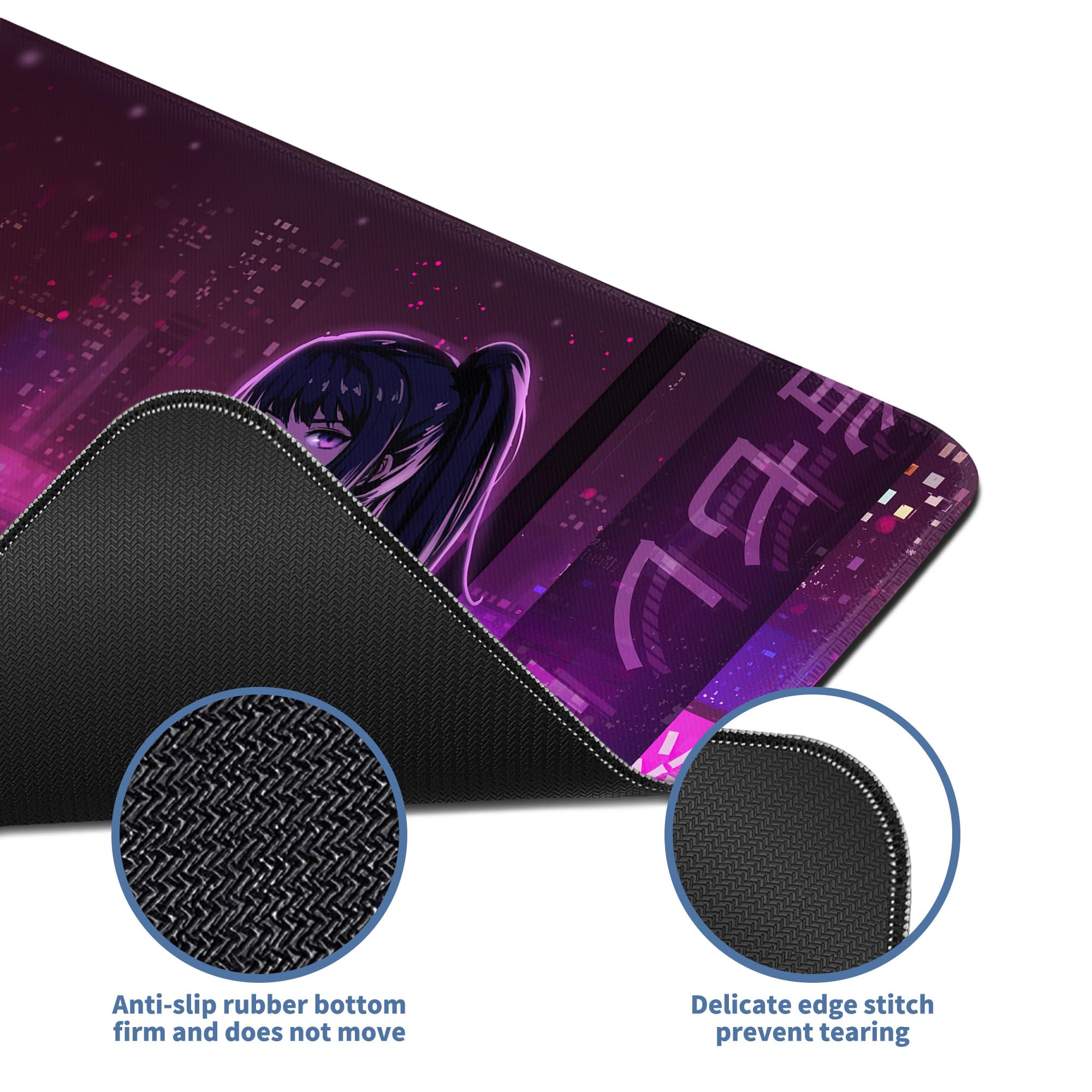 Spaceman Planets Anime Mouse Pad Large Desk Mat XL Mouse Pad Astronaut Keyboard Mousepad with Non-Slip Base and Stitched Edge Gaming Mouse Mat Desk Pad 31.5 X 11.8 in Mouse Pads for Desk Home Office
