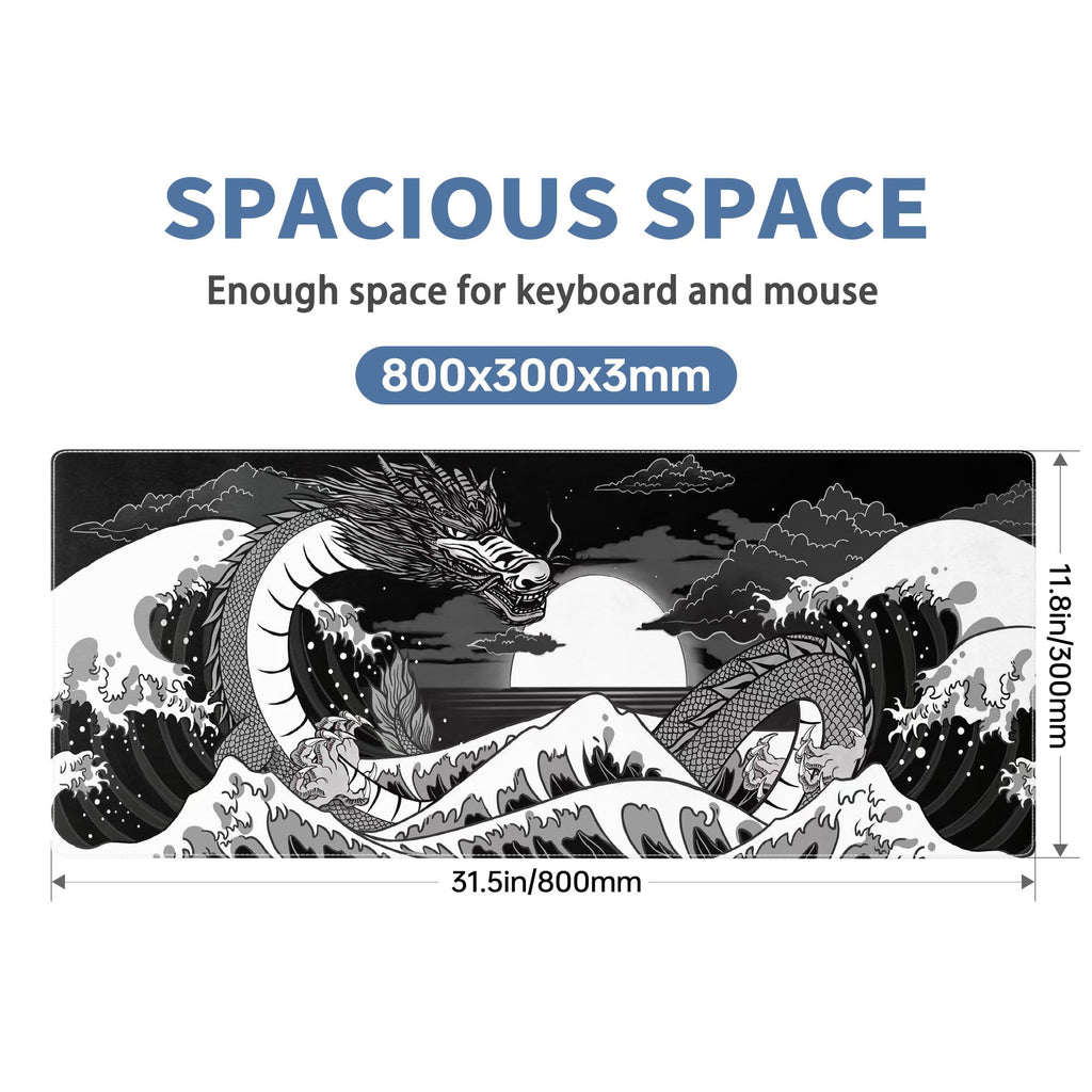 Spaceman Planets Anime Mouse Pad Large Desk Mat XL Mouse Pad Astronaut Keyboard Mousepad with Non-Slip Base and Stitched Edge Gaming Mouse Mat Desk Pad 31.5 X 11.8 in Mouse Pads for Desk Home Office