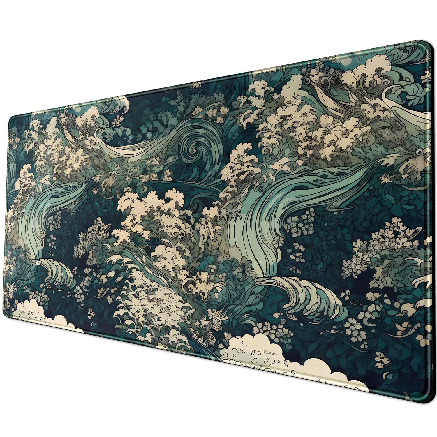Desk Pad Anime Black Pom Poms Gaming Mouse Pad Large Star Designs Desk Office Decor Exclusive Beautiful Girls Mouse Pad for Women Desktop with Stitched Edges Non-Slip Computer Mat 31.5x11.8In