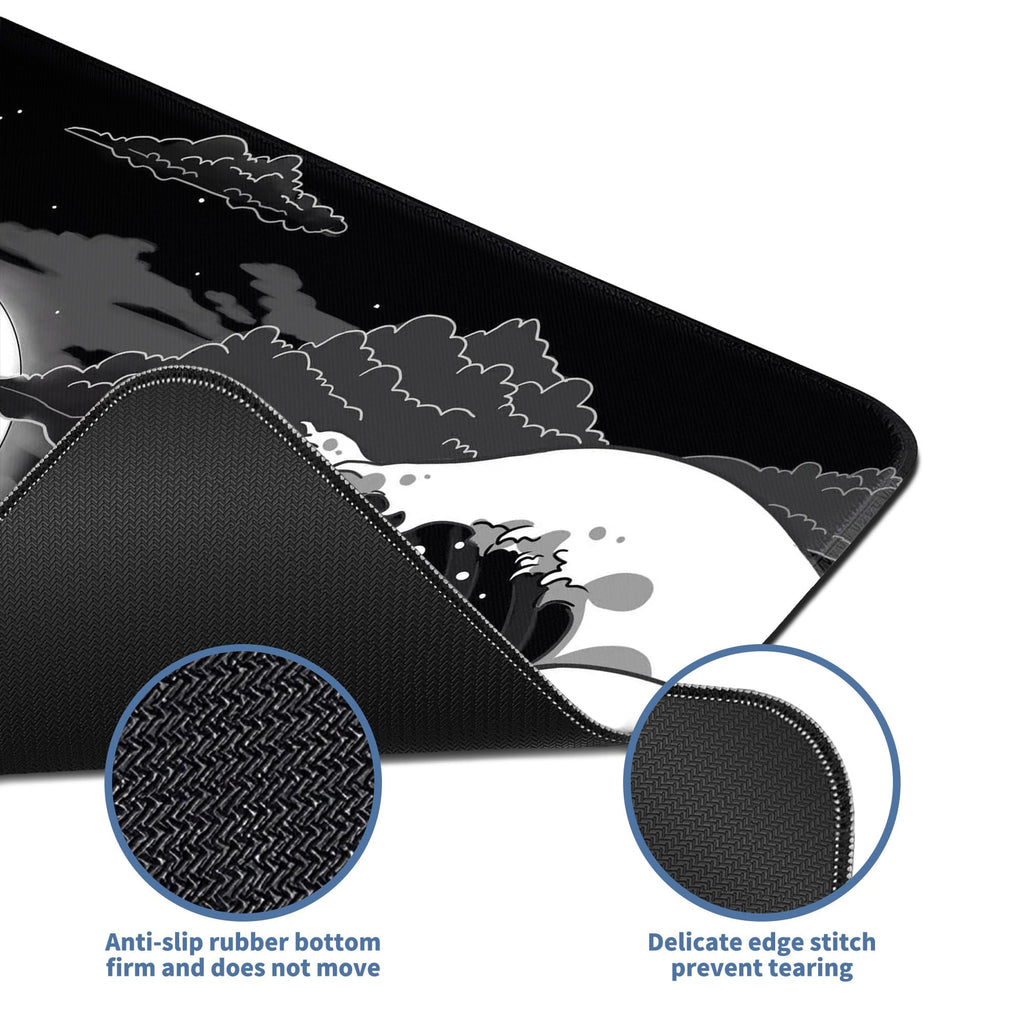Spaceman Planets Anime Mouse Pad Large Desk Mat XL Mouse Pad Astronaut Keyboard Mousepad with Non-Slip Base and Stitched Edge Gaming Mouse Mat Desk Pad 31.5 X 11.8 in Mouse Pads for Desk Home Office