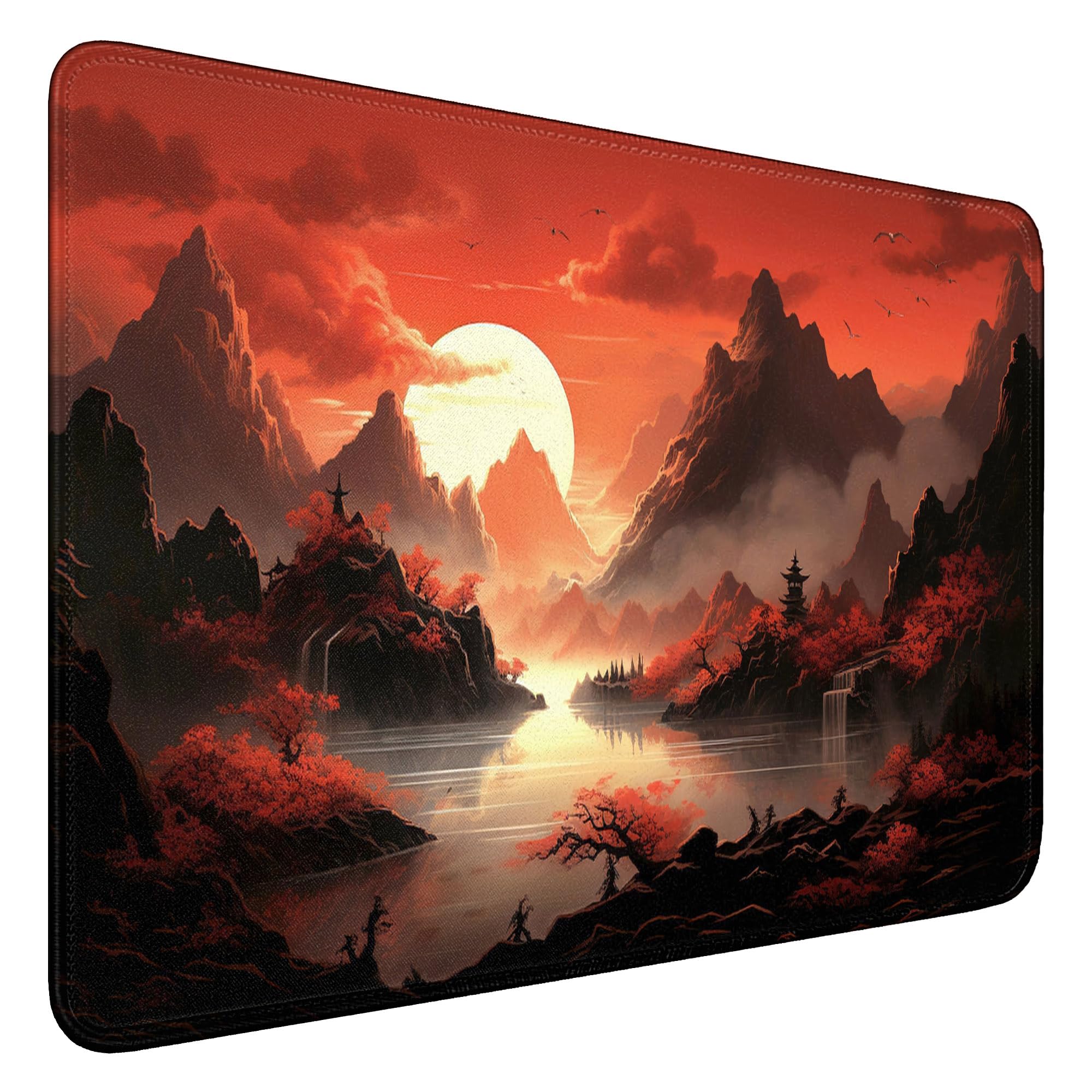 Spaceman Planets Anime Mouse Pad Large Desk Mat XL Mouse Pad Astronaut Keyboard Mousepad with Non-Slip Base and Stitched Edge Gaming Mouse Mat Desk Pad 31.5 X 11.8 in Mouse Pads for Desk Home Office