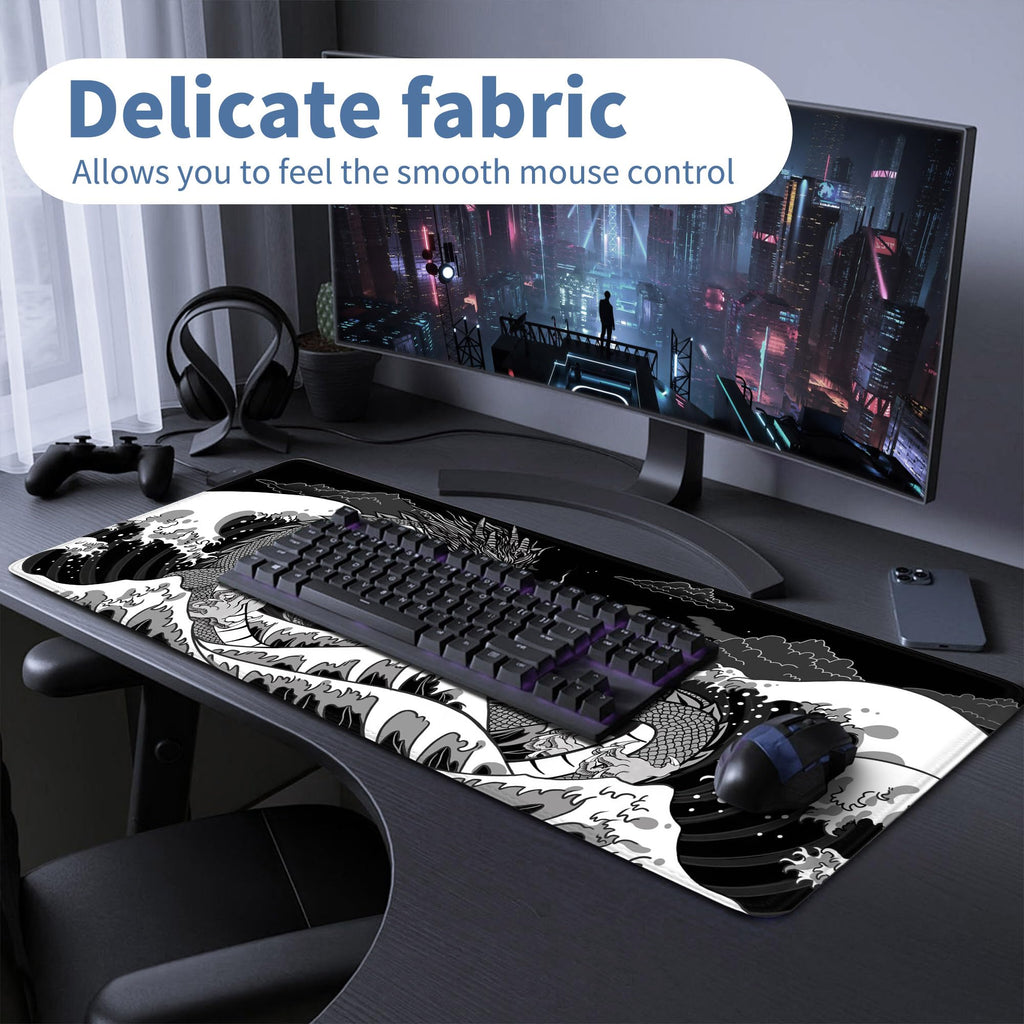 Spaceman Planets Anime Mouse Pad Large Desk Mat XL Mouse Pad Astronaut Keyboard Mousepad with Non-Slip Base and Stitched Edge Gaming Mouse Mat Desk Pad 31.5 X 11.8 in Mouse Pads for Desk Home Office