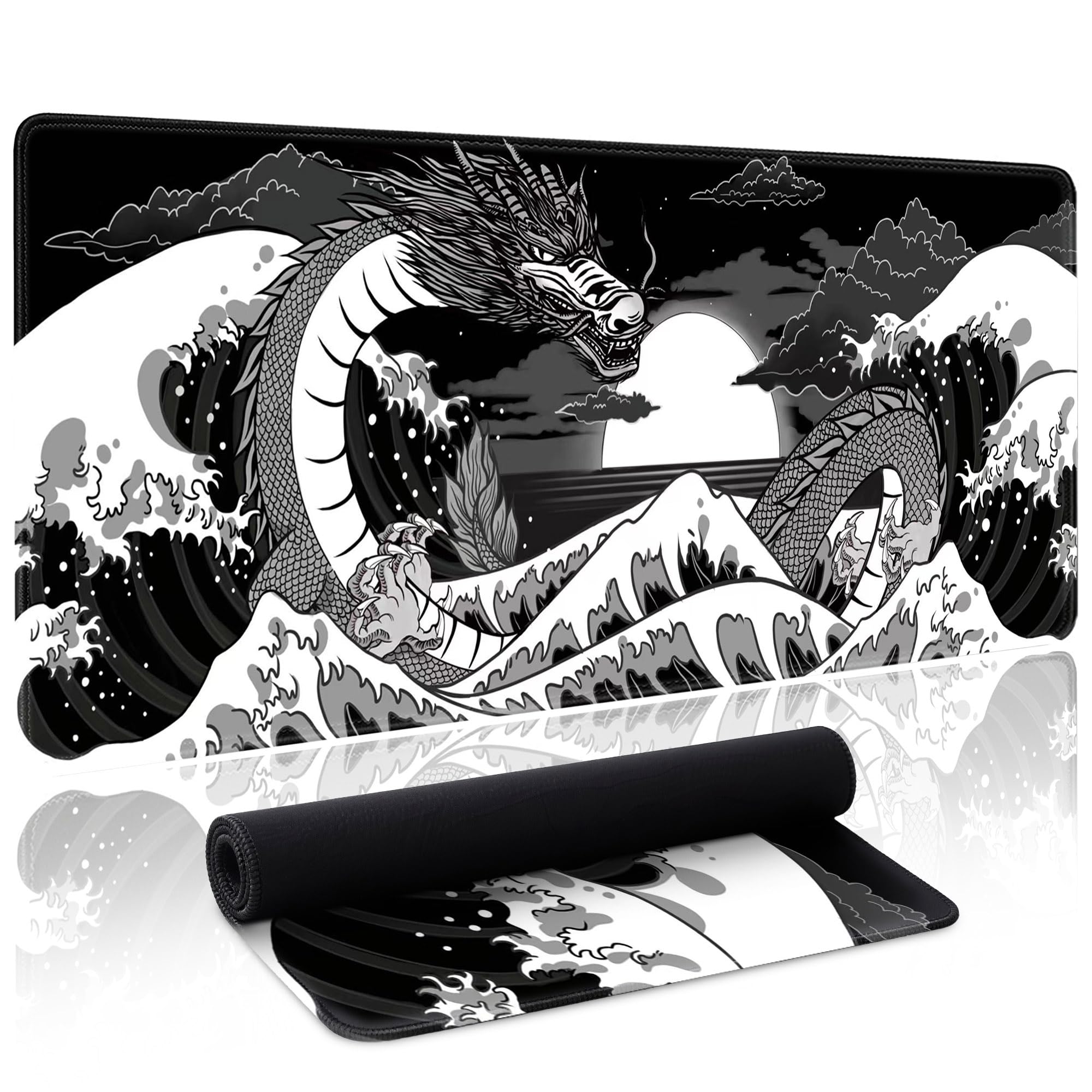 Spaceman Planets Anime Mouse Pad Large Desk Mat XL Mouse Pad Astronaut Keyboard Mousepad with Non-Slip Base and Stitched Edge Gaming Mouse Mat Desk Pad 31.5 X 11.8 in Mouse Pads for Desk Home Office