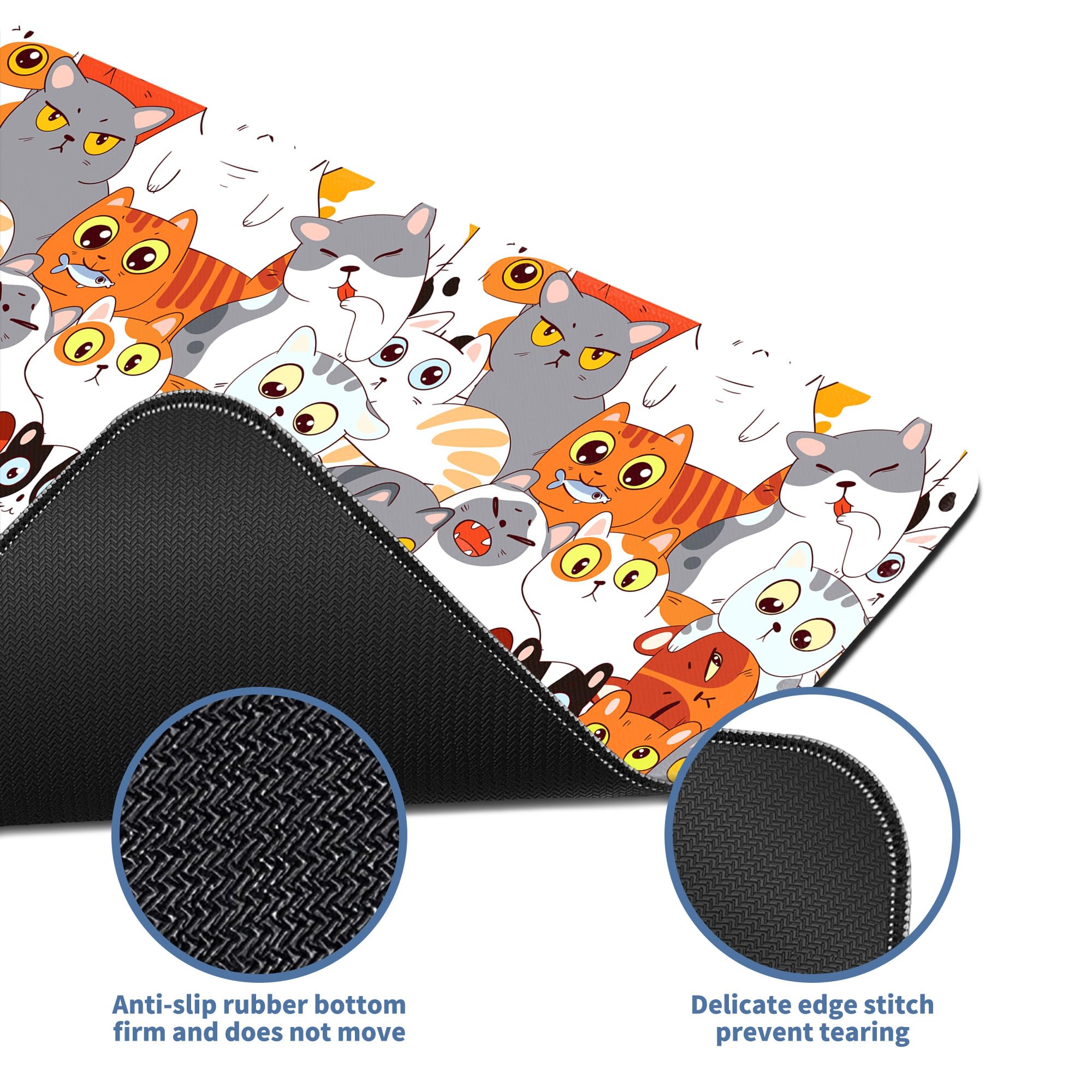 Spaceman Planets Anime Mouse Pad Large Desk Mat XL Mouse Pad Astronaut Keyboard Mousepad with Non-Slip Base and Stitched Edge Gaming Mouse Mat Desk Pad 31.5 X 11.8 in Mouse Pads for Desk Home Office