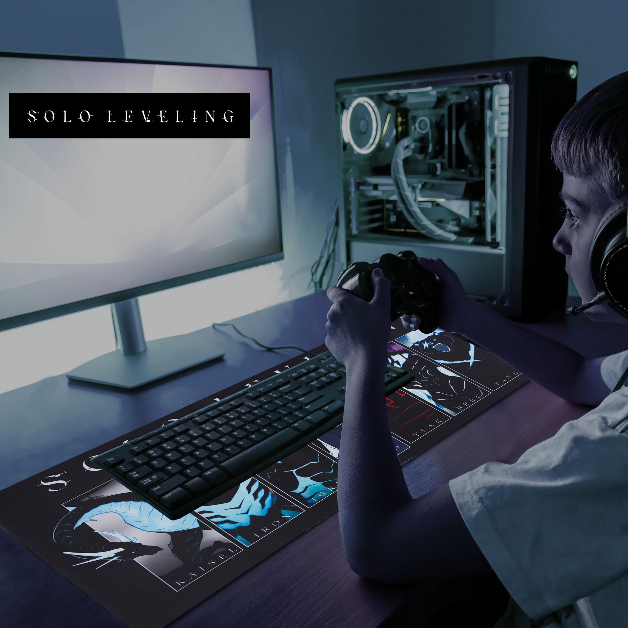 Solo Leveling Extended XL Computer Desk Mat, Culture Fly Large Gaming Mouse Pad (31" x 15") -