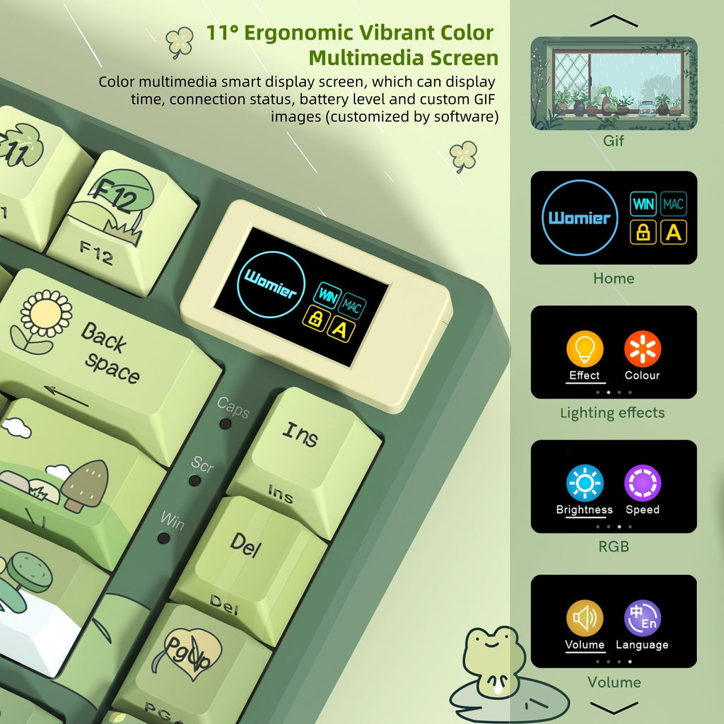 Womier SK80 75% Mechanical Gaming Keyboard – Color Display, Hot-Swap, RGB, Kanagawa Theme