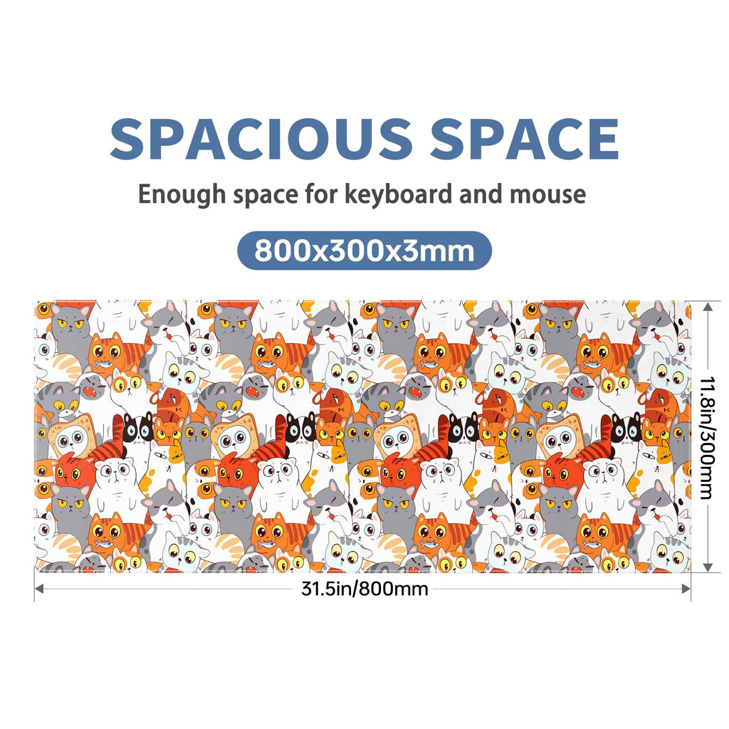 Spaceman Planets Anime Mouse Pad Large Desk Mat XL Mouse Pad Astronaut Keyboard Mousepad with Non-Slip Base and Stitched Edge Gaming Mouse Mat Desk Pad 31.5 X 11.8 in Mouse Pads for Desk Home Office