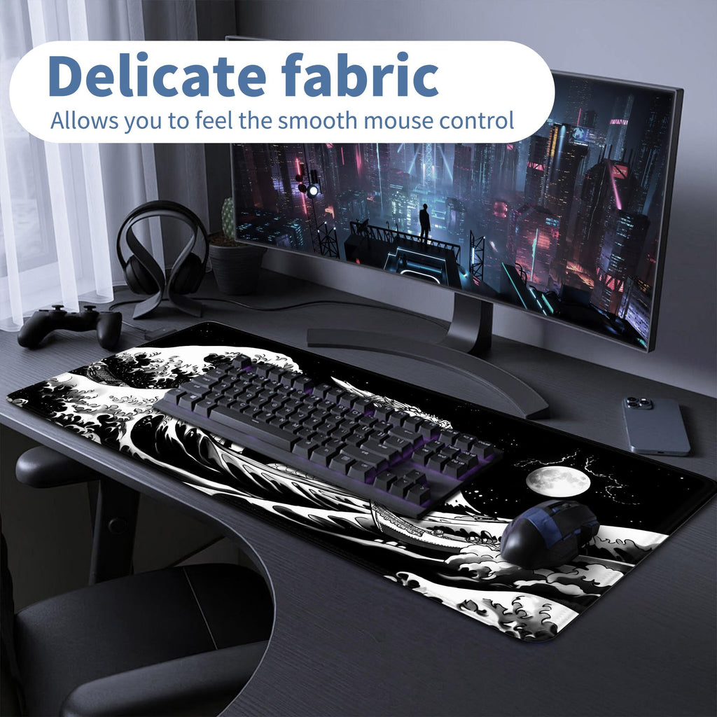 Spaceman Planets Anime Mouse Pad Large Desk Mat XL Mouse Pad Astronaut Keyboard Mousepad with Non-Slip Base and Stitched Edge Gaming Mouse Mat Desk Pad 31.5 X 11.8 in Mouse Pads for Desk Home Office