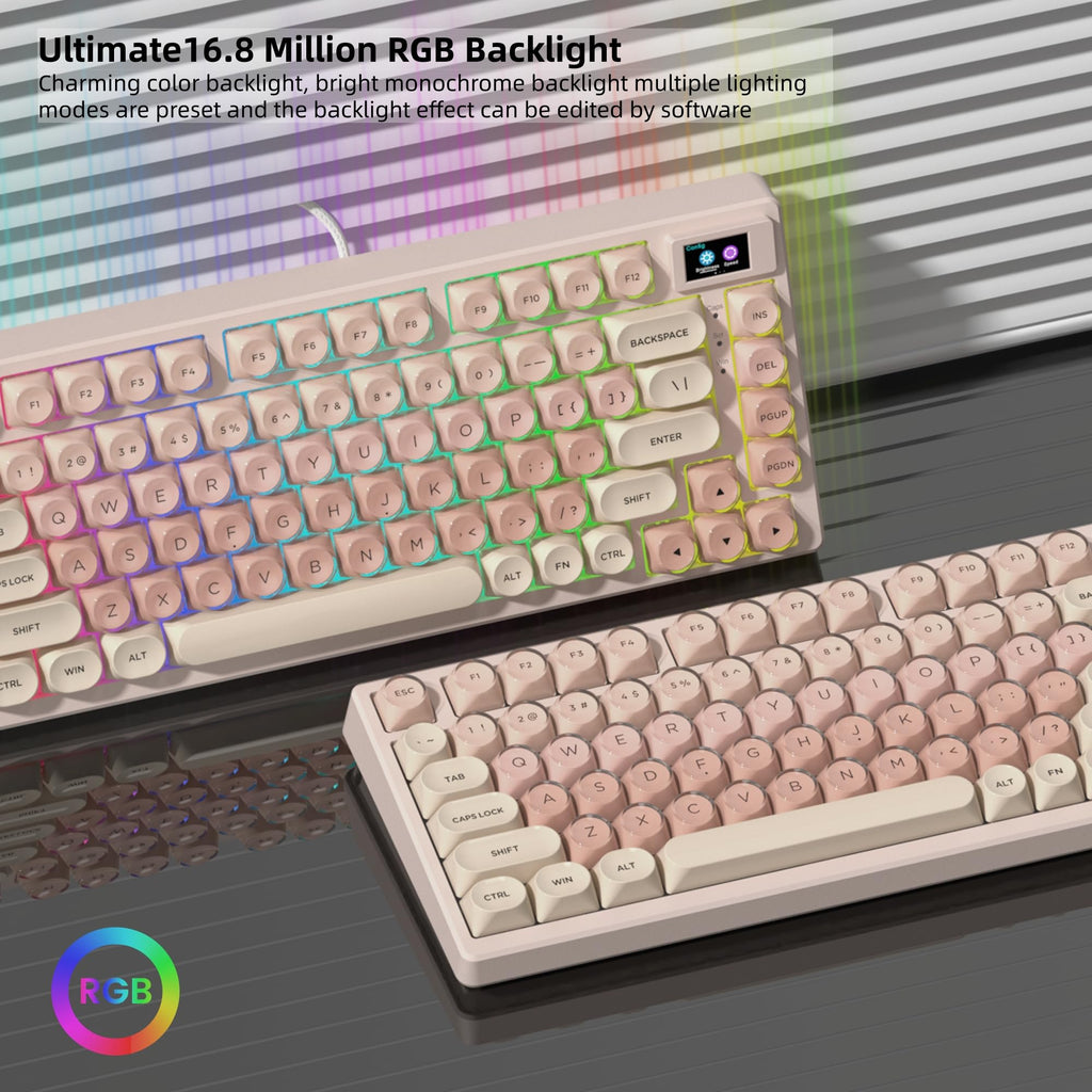 Womier SK80 75% Mechanical Gaming Keyboard – Color Display, Hot-Swap, RGB, Kanagawa Theme