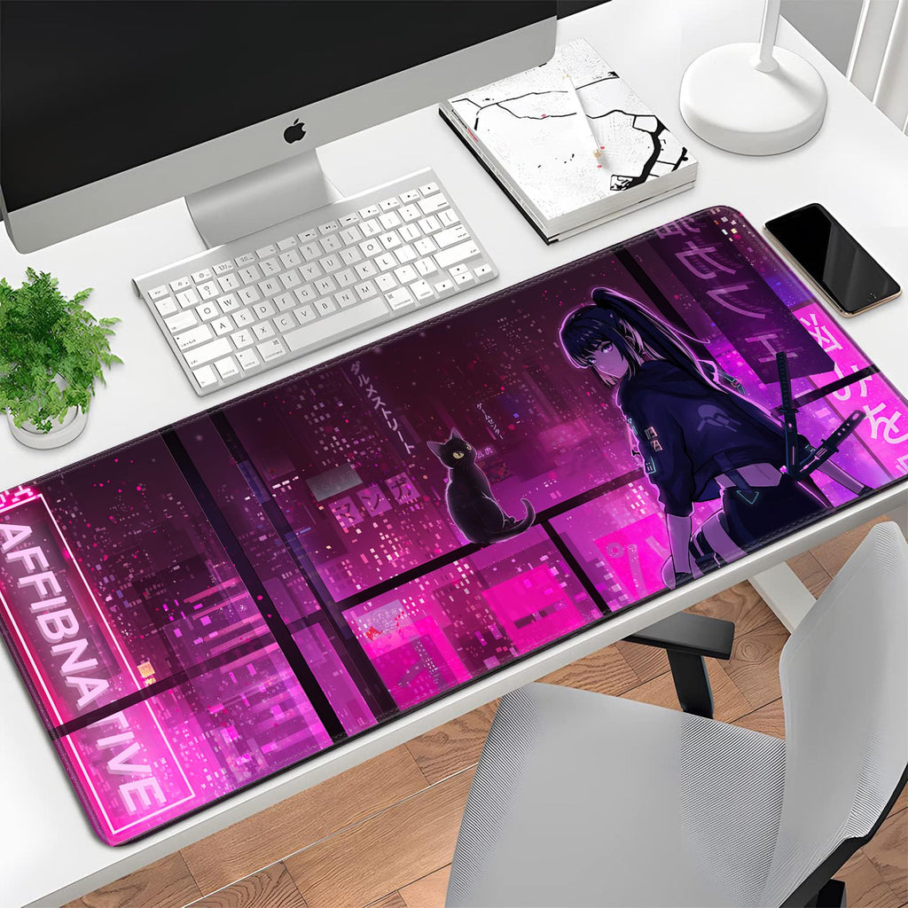 Spaceman Planets Anime Mouse Pad Large Desk Mat XL Mouse Pad Astronaut Keyboard Mousepad with Non-Slip Base and Stitched Edge Gaming Mouse Mat Desk Pad 31.5 X 11.8 in Mouse Pads for Desk Home Office