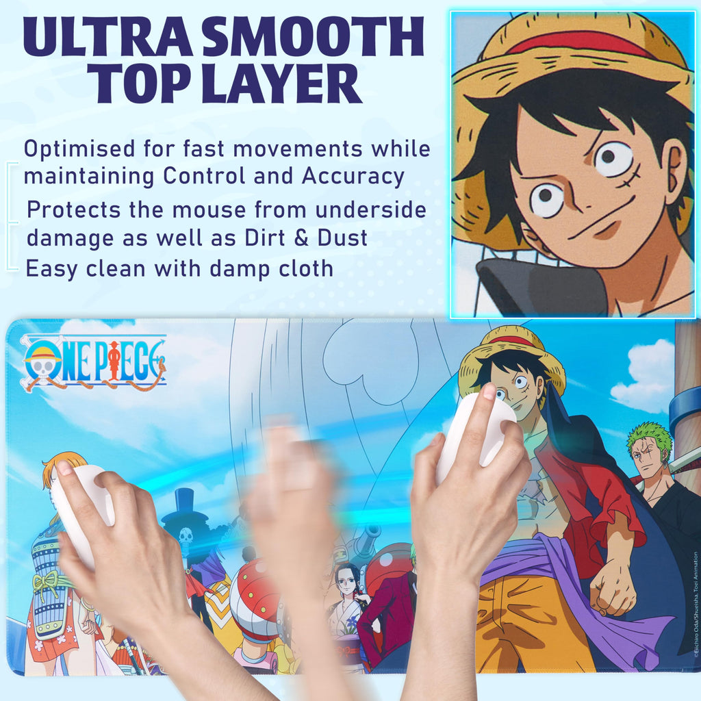 One Piece Gaming Desk Mat for Teens, Adults, 31.5 x 13.8” Non-Slip Surface, Anime Mouse Pad, Desk Decor, Gaming Mousepad, Gifts for Gamers (Multi One Piece)