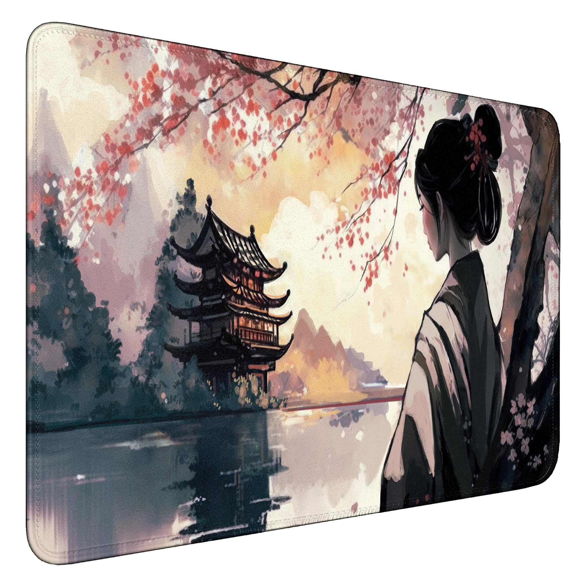 Spaceman Planets Anime Mouse Pad Large Desk Mat XL Mouse Pad Astronaut Keyboard Mousepad with Non-Slip Base and Stitched Edge Gaming Mouse Mat Desk Pad 31.5 X 11.8 in Mouse Pads for Desk Home Office
